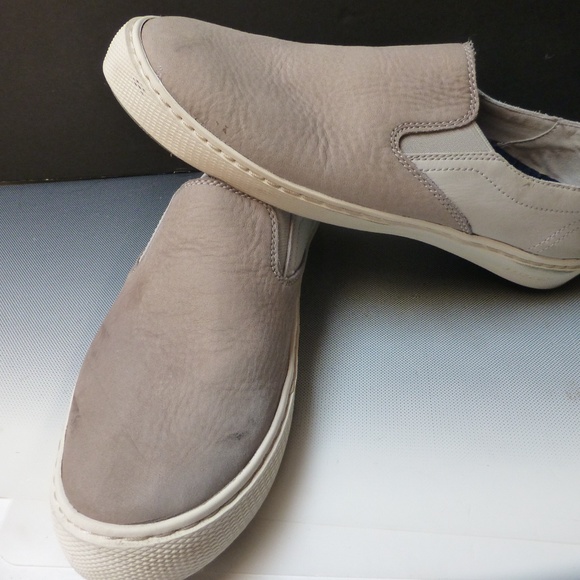 COLE HAAN BEIGE GRANDPRO LEATHER SLIPONS
